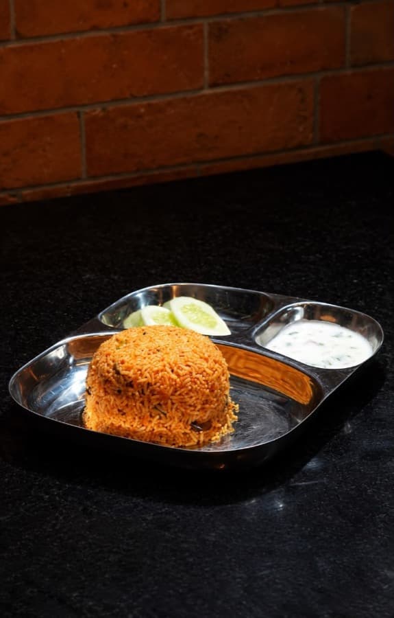 Tomato Rice + Raita